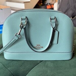 Coach Teal Dome Satchel with Silver Hardware